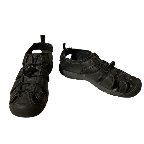 Eddie Bauer Meridian Men's 9 Bump Toe Fisherman Sandals Black Outdoor Shoes - Picture 2 of 12